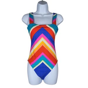 TRINA TURK ONE PIECE CHEVRON SWIM SUIT